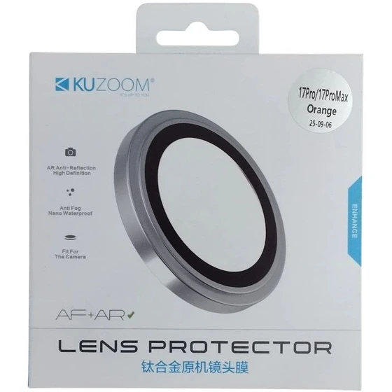 محافظ لنز دوربین ⁨KUZOOM Silver⁩ مناسب ⁨iPhone 17 Pro Max⁩/iphone17
